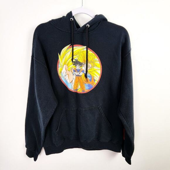 Toei Animation Black DBZ Hoodie Size Large Dragonball Z Anime Otaku Nerdcore - Picture 1 of 7